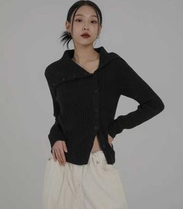 Chic Black Buttoned Cardigan