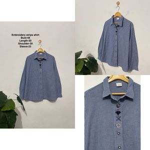 Gingham Embroidery Shirt