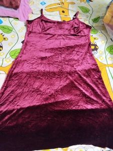 Burgundy Velvet Slip Dress