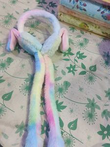 Rainbow Bunny Moving Ears Hat