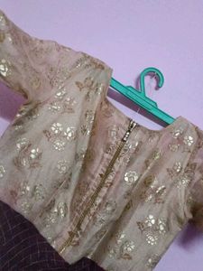 eligent ethnic wear frock with pattu fabric