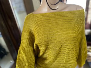 Drop Shoulder Mustard Top