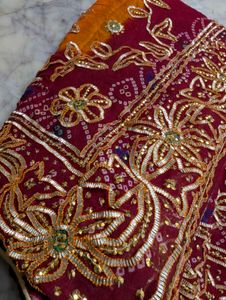 Bandhani gotapatti saree