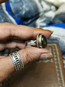 92.5 Pure Silver Vintage Labrodite Ring