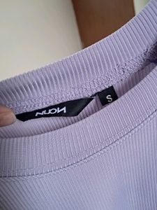 Lavender Cropped Short Sleeve Sweatshirt