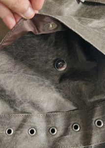 vintage Olive Green Grommet Detail Tote Bag