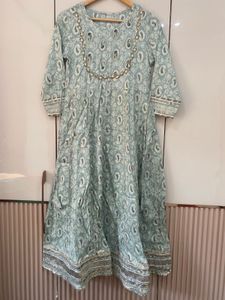 Sky Blue Anarkali Gotapatti suit Set