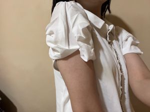 White Stone Studded Top