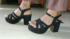 Black Platform Heels at 230/-