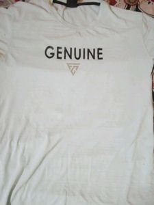 Genuine White Graphic Tee - Size S