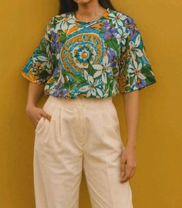 Floral Print Short Sleeve Top