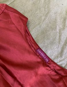 Rust Red Satin Long Sleeve Top 38/40/42