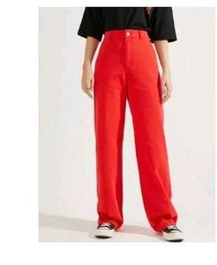 Red Wide Leg Trousers