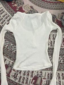 Urban Outfitters White Ribbed Top