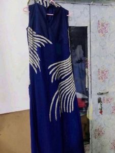 Navy Blue Embroided Gown 💙
