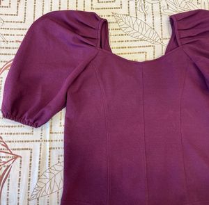 Purple Puff Sleeve Top