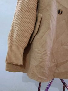 Elegant Beige Double-Breasted Coat