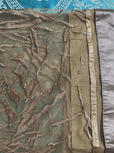 Embroidered Net Saree For party Outlook