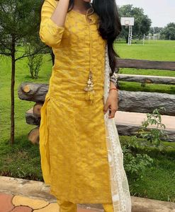 Yellow Embroidered Kurta Set