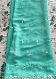 Aqua Green Sequence Saree...