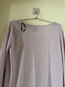 Lavender Ribbed Long Sleeve Top