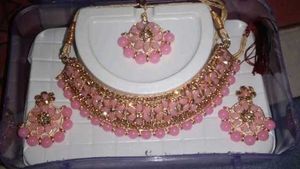 Light Pink Necklace Set For Party