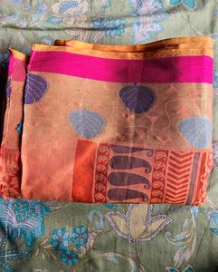 Cotton Designer Saree With Blouse
