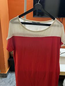 Red &amp; White Casual Top