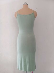 Sage Green Ribbed Knit Slip Dress