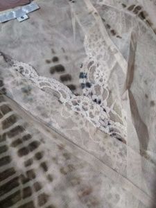 Lace Trim Tie-Dye Top