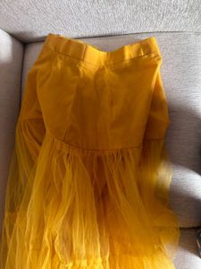 Yellow Lehanga Set With Tulle Skirt