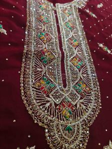 Maroon Embellished material