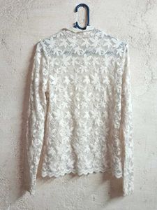 Trendy Lace Mock Neck Top