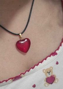 Glass Red Heart Pendant