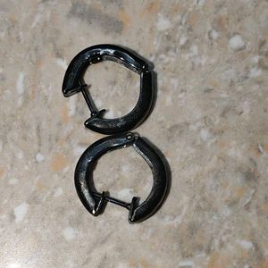 Black Hoop Earrings