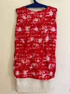 Red &amp; White Sleeveless Top