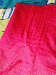 Pink Patterned Ethnic Sare