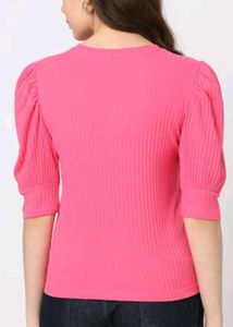 Pink Puff Sleeve Top