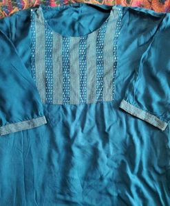 Teal Blue Trendz Sequin Kurti L size