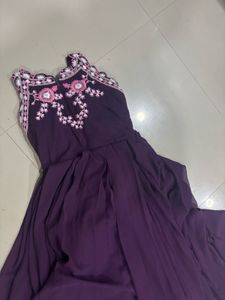 Elegant Purple Embroidered Dress