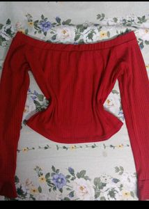 Red Off-Shoulder Top