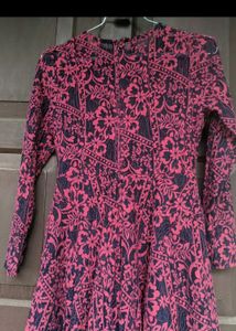 Patterned Long Sleeve Dress