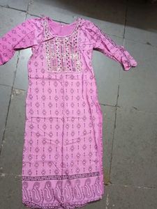 Pink Printed Kurta