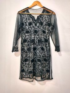Women Black Self Designed Transparent Kurti | Bust