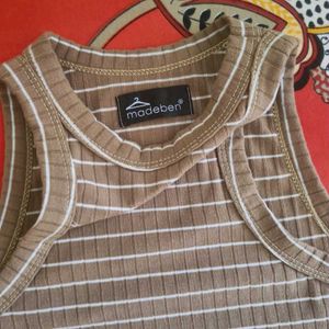 Striped Ribbed Tank Dress
