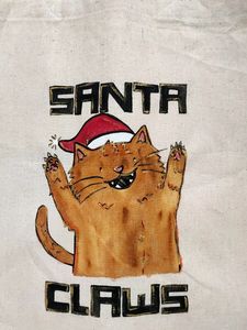 Cute Hand Painted Cat Tote Bag
