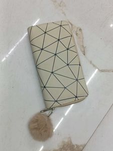 Geometric Wallet w/ Pom Po