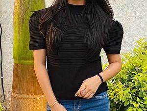 Black Turtle Neck Top