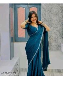 Teal Saree with Embellishments