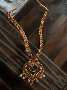 Elegant Gold-Toned Peacock Necklace